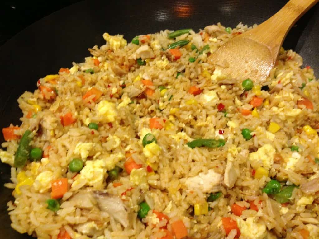 Chicken fried rice ready to serve