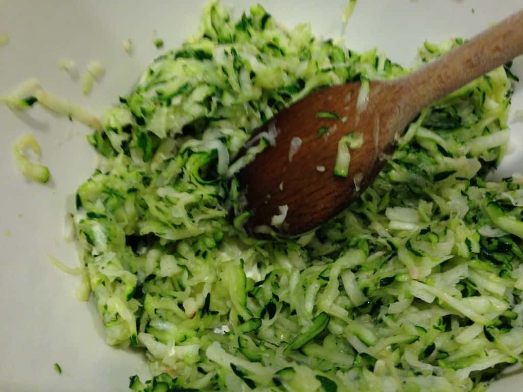 Zucchini mixture ready for the batter.