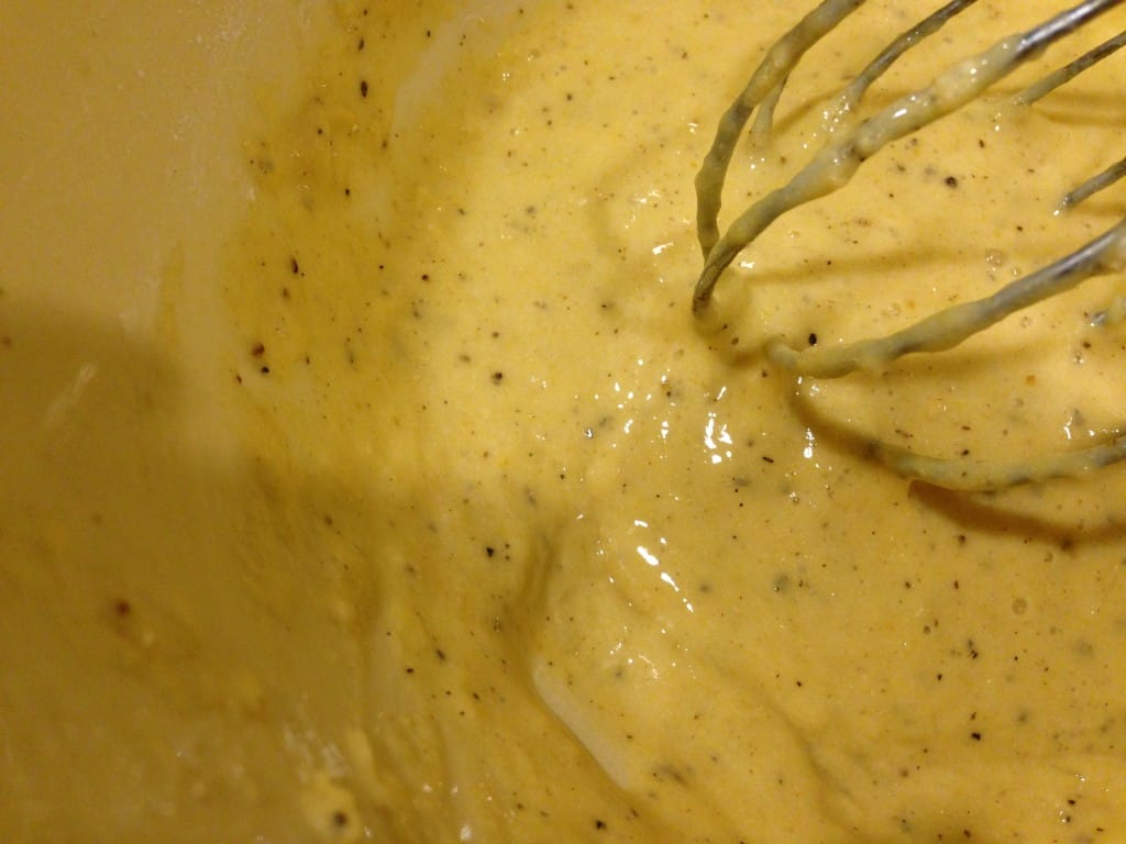 Batter for zucchini fritters.