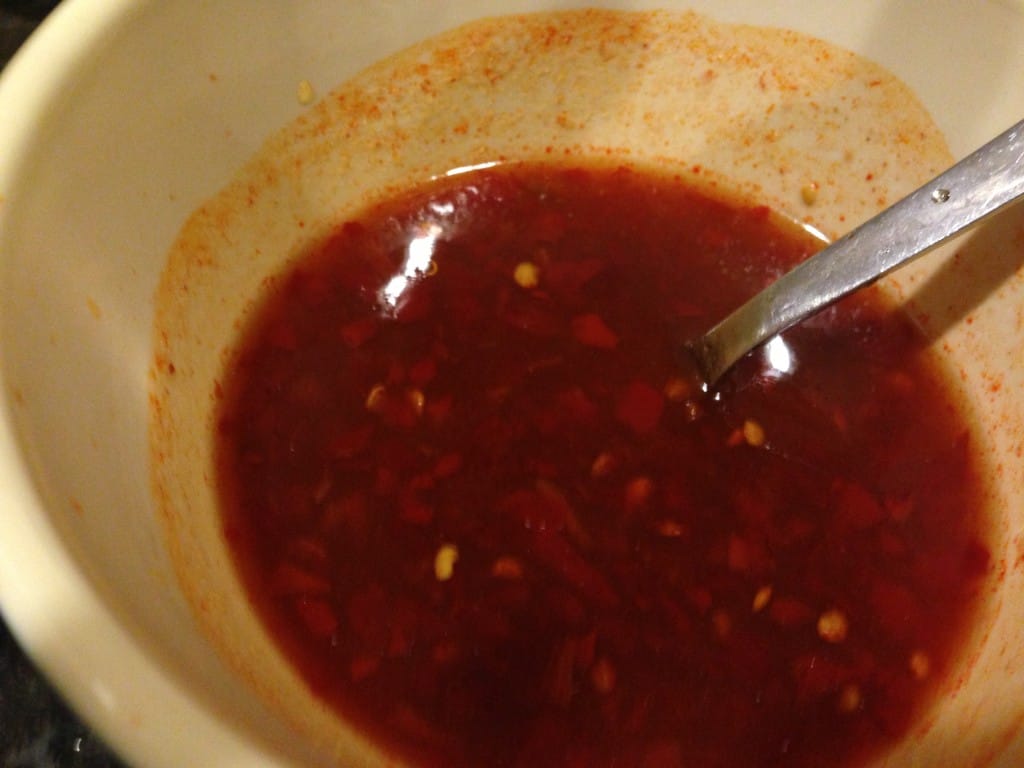 Chile, lime, and fish sauce for the larb