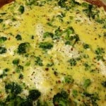 Broccoli and goat cheese frittata.