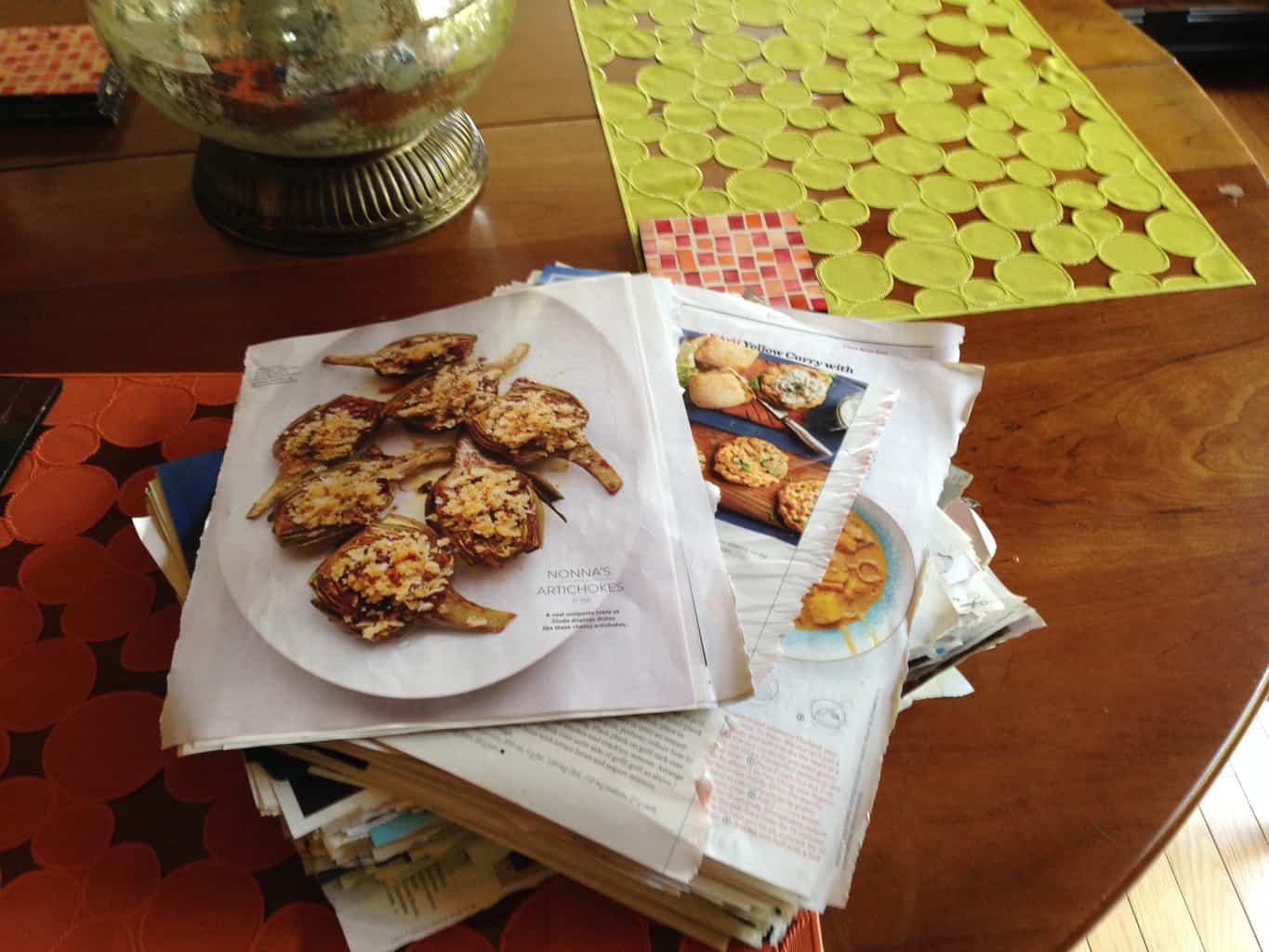 Recipes clipped from magazines