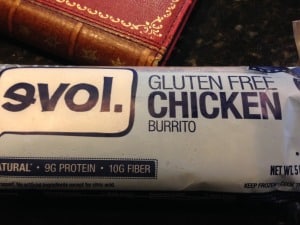 Evol gluten-free chicken burrito.