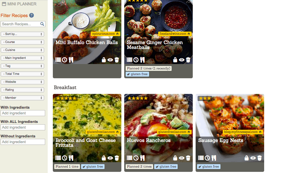 Plan to Eat Recipe Index