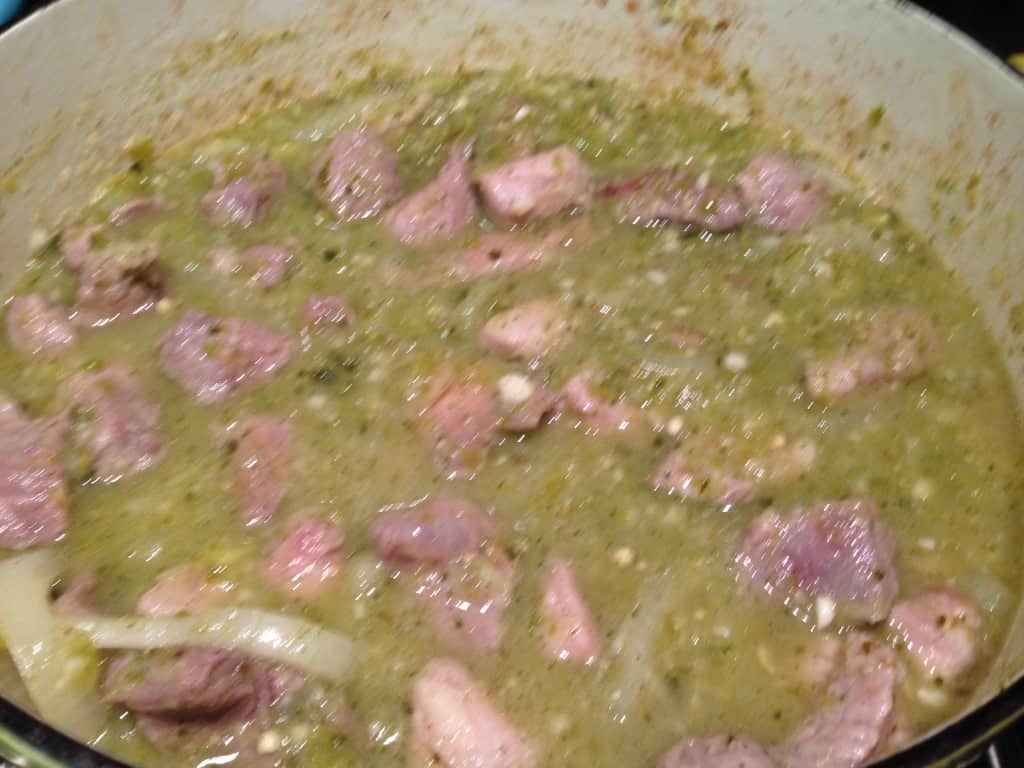 Simmering Chile Verde