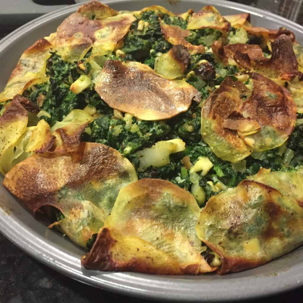 Potato Crust Spinach Pie