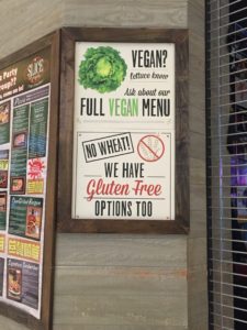 Gluten-free sign at Slice of Vegas in Mandalay Bay